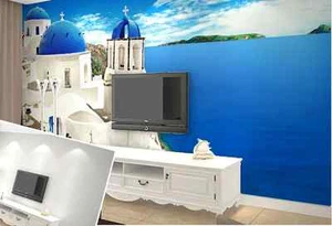 3D Santorini Blue 554 WallPaper Murals Wall Print Decal Wall Deco AJ WALLPAPER - Picture 1 of 5
