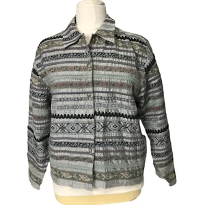 Wutanfall Damen leichte silberne komplett gefütterte Kragenjacke Gr.Lg - Bild 1 von 5