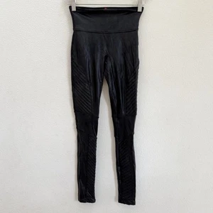 Spanx Faux Leather Moto Leggings XS - Picture 1 of 5