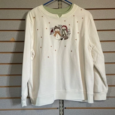 Shenanigans Mujer Cuello Redondo Sudadera Invierno Muñeco de Nieve Bordado Estrellas L Foto 1 de 4