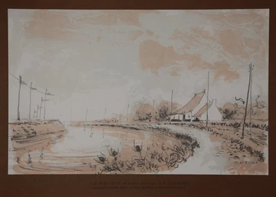 Le Plat Pays De Jacques Brel Par D.A. Steinlen. Lithographie Originale - Photo 1/2