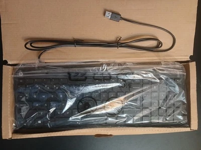 NEW - HP Galeras SK-2028 Wired USB Slim PC QWERTY Keyboard - Black - 801526-001 - Image 1 of 4