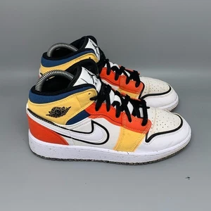 Jordan 1 Mid SE Orange Gold Shoes DV1316-100 Youth Sz 5Y Women's Sz 6.5 - Picture 1 of 10