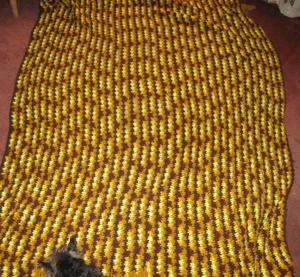 Vintage Handmade Granny Afghan Blanket Throw Multi-Color 87 X 66 MAKE OFFER - Picture 1 of 4
