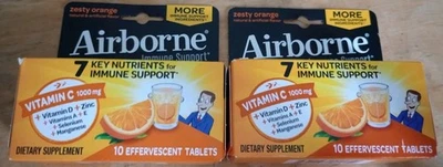 Dos nuevos paquetes de tabletas efervescentes aerotransportadas de 10 unidades, naranja, exp. 26/08 y 27/01 Foto 1 de 4