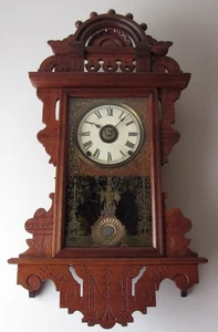 Antique Seth Thomas "Eclipse" Hanging Kitchen Wall Clock with Alarm 8-Day - Picture 1 of 14