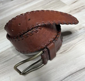 Cinturón Lauren Ralph Lauren Talla 33-36 Concho Marrón Cuero Genuino Western 2” Ancho - Imagen 1 de 11