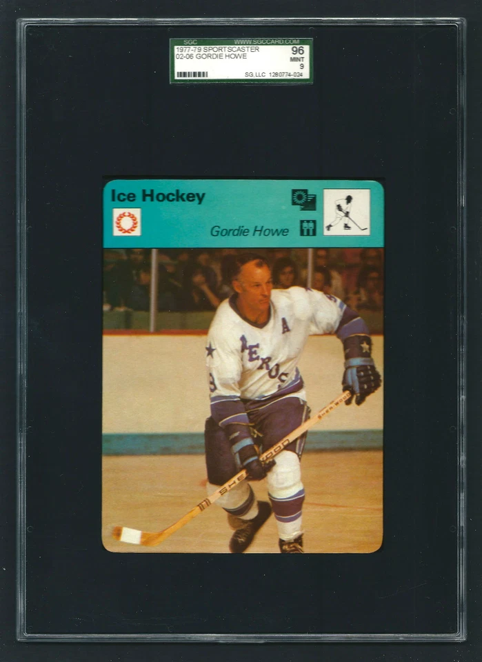 Tarjeta de hockey SGC 9 GORDIE HOWE 1977 Sportscaster #02-06 (PSA o SGC) ITALIA Foto 1 de 1