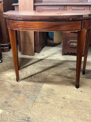 project demi lune inlaid federal Heppl card table hall table console Cover