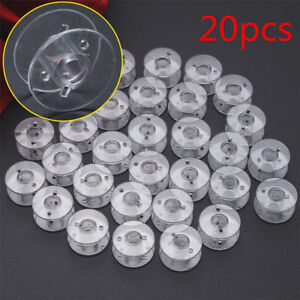20pcs Plastic Empty Bobbins Case For Brother Janome Singer Sewing Machine