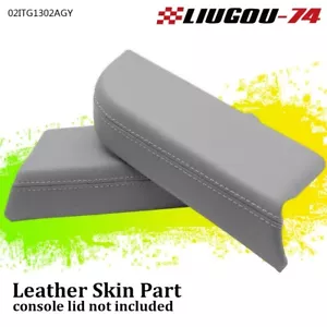 Par de cubiertas de reposabrazos de panel de puerta delantera de cuero gris para Honda Pilot 09-15 EE. UU. - Imagen 1 de 12