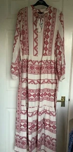 RRP £65 Marks & Spencer Cotton Rich Maxi Beach Dress Long Kaftan Boho M & S M - Picture 1 of 8