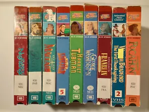 9 VHS lot Nest Animated Hero Classics History Pocahontas William Bradford Tubman - Imagen 1 de 12
