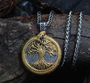VIKING TREE OF LIFE AND COMPASS BEAUTIFUL HEAVY QUALITY NECKLACE - Picture 1 of 2