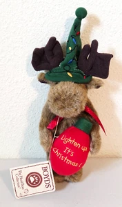 Boyds Bears LIGHTEN UP IT'S CHRISTMAS Sparky Moose Jointed Stuffed Plush 10" - Picture 1 of 8