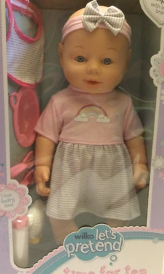 DOLL BABY GIRL 45cm & Clothes plus Feeding Toys Time for Tea  18m+ BOXED NEW - Image 1 of 4