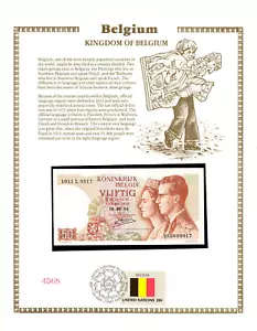 Belgium 50 Francs 1966 P 139a.3 UNC w/FDI UN FLAG STAMP Kestens 1011P 252609817 - Picture 1 of 2