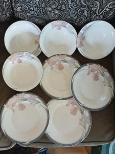 Beautiful Set of 4 Noritake New Decade 9091 Cafe Du Soir Salad Plates & 4 Bowls - Picture 1 of 7