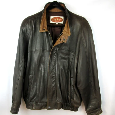 Chaqueta Bomber De Colección LOST RIVER Cuero Suave Para Hombres 44 Marrón Indiana Jones Hecha en EE. UU. Foto 1 de 4