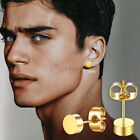 10mm Gold Black Sugical Steel Disc Cheater Studs Ear Piercing Studs Stud Earring