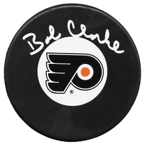 BOLD Bobby Clarke Signed Philadelphia Flyers Official Game Puck JSA - Picture 1 of 3