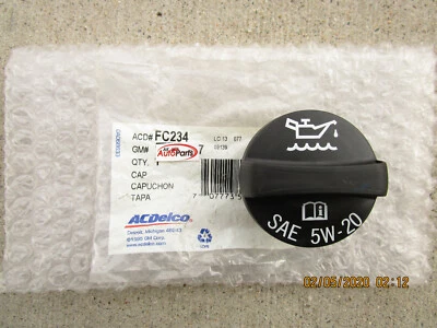 TAPA FLUIDO LLENADO ACEITE MOTOR CHEVY PONTIAC SATURN 12622547 ACDELCO FC-234 FABRICANTE DE EQUIPOS ORIGINALES NUEVO Foto 1 de 2