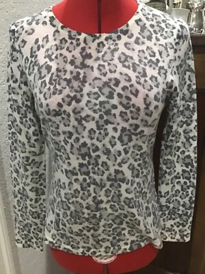 Suéter Pullover Lord & Taylor Mujer PEQUEÑO PS Leopardo Lana Merino Extra Fina Foto 1 de 4