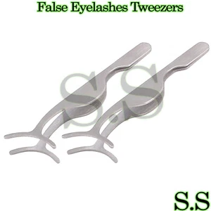 2pcs False Eyelashes Clip EyeLash Tweezers Applicator Eye Lash Aid Forcep Tools - Picture 1 of 3