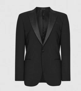 REISS Poker Modern Fit Peak Lapel Tuxedo Jacket Size 44R RETAIL $ 545 - Picture 1 of 8