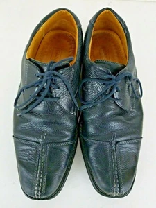 Sandro Moscoloni Genuine Leather Black Oxfords Mens Shoes Split Toe Size 9 - Picture 1 of 8