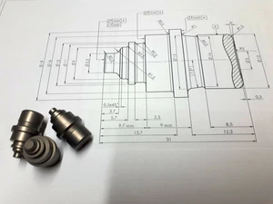 3 x Titan Grade 5 Drehteile nach Zng / Titanium Grade 5 Turned Parts acc. Drw - Picture 1 of 1