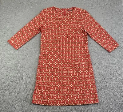 Vestido J McLaughlin Sophia Grande Rojo Naranja Dorado Medallón Pergamino Paño Catalina Foto 1 de 4