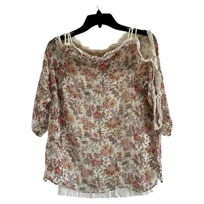 Blusa top fluida floral de seda Talk To Me de Bailey/44 para mujer - GRANDE Foto 1 de 4