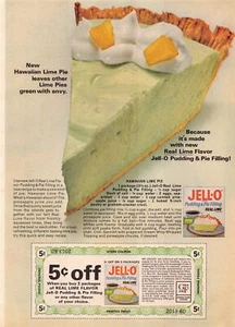 1960s Jell-O Hawaiian Lime Pie Recipe Print Advertisement Ad 1965 - Picture 1 of 1
