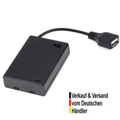 3xAA Batteriehalter mit USB Buchse, On/Off-Schalter - Bild 1 von 4