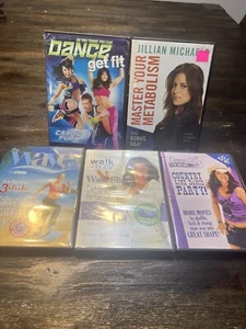 DVD Fitness Lot Of 5 Titles Jillian Michaels Leslie Sansone Walking Dancing Meta - Picture 1 of 7