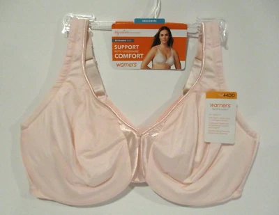 Warners bra signature support satin underwire size 44 DD style 35002A Rosewater - Image 1 of 3