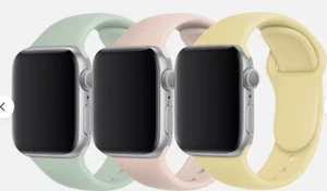 For Apple Watch Silicone Strap Band Series 10 9 8 7 6 5 4 3 SE 38 40 42 44 45 mm - Picture 1 of 43