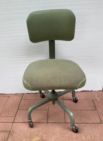Vintage  1960’s OFFICE SWIVEL CHAIR Heavy Duty ( GREEN ) Cover