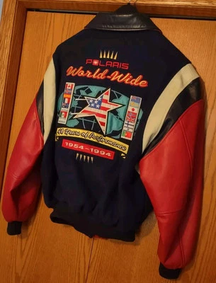 RARE VNTG Polaris 40th Anniversary Leather Wool Varsity Jacket Mens XL 1954-1994 - Image 1 of 4