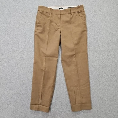 J Crew Pants Women's Skimmer Wool Blend City Fit Size 4 Brown Lined Mid Rise - Image 1 of 4