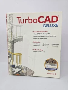 TurboCAD Deluxe Version 10 PC Windows 98/NT4/Me/2000/XP scellé NEUF - Photo 1/10