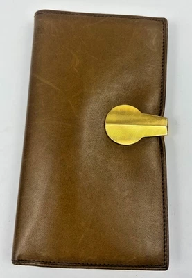 Винтажный кожаный бумажник-клатч Loewe Madrid 1846 г. с золотистой застежкой Испания - Изображение 1 из 4