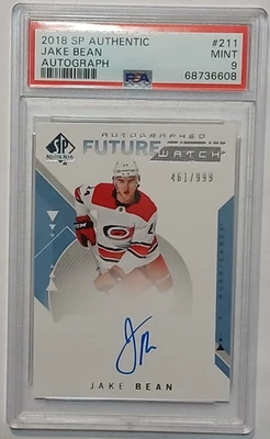 2018-19 SP Authentic Future Watch Rookie #211A Jake Bean RC AUTO 461/999 PSA 9 - Image 1 of 2
