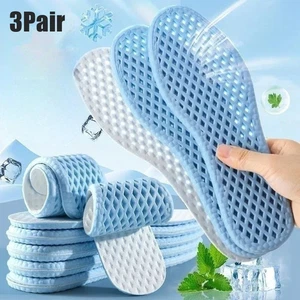 3 Paia Solette Rinfrescanti Uomo Corsa Sport Memory Foam Cuscino Traspirante - Foto 1 di 8