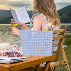 Gewebte Handtasche, Reisetasche, elegante, wasserdichte, atmungsaktive - Bild 1 von 7