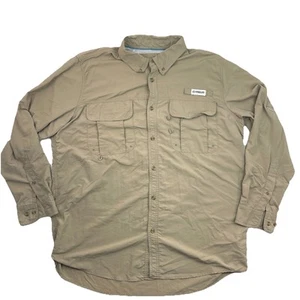 Magellan Fish Gear MagWick Button Up Khaki Long Sleeve Shirt Men's Size XL - Picture 1 of 11