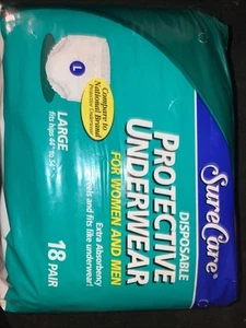 Sure Care Adult Absorbent Pull On Underwear Large Heavy Absorbency -Pack of 18 - Picture 1 of 2