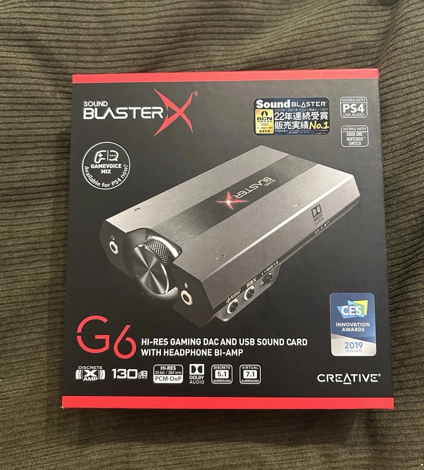 Creative Sound BlasterX G6 7.1-CHANNEL HD Gaming DAC for PS4/5 pc Xbox (Inc VAT) - Image 1 of 4