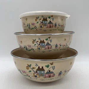 Vintage Heartland International Japan Metal Mixing Nesting Bowls & 1 Lid 7774 - Picture 1 of 10